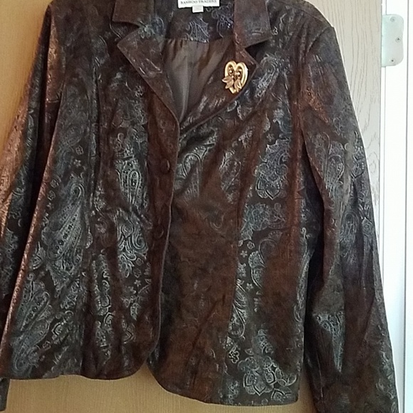Unique brown leather look blazer - Picture 1 of 6